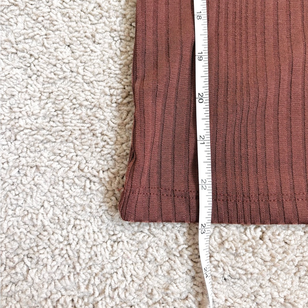 asos stradivarius rose brown ribbed long sleeve top - Picture 13 of 13